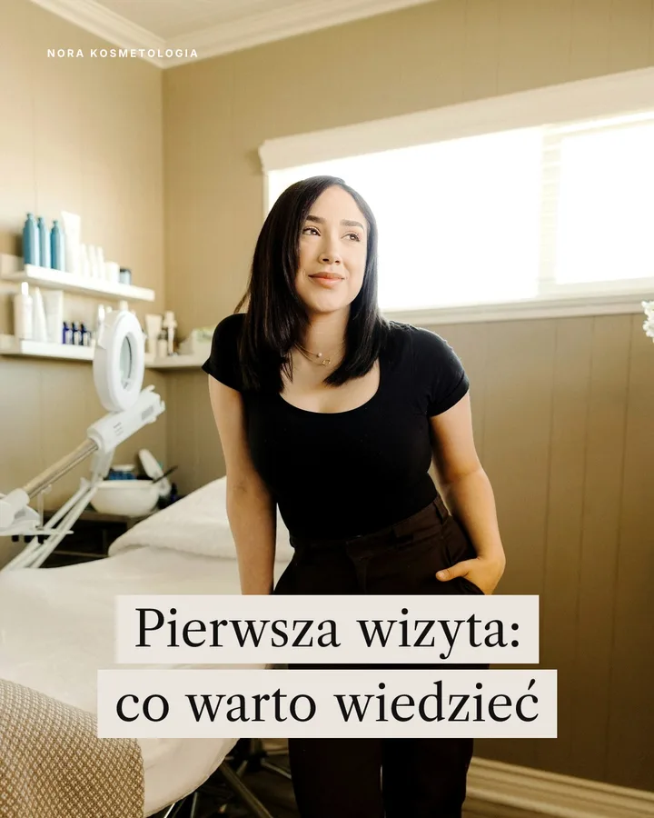 Siatka profilu przykładowego salonu Nora Kosmetologia, styl: napisy jak w filmie