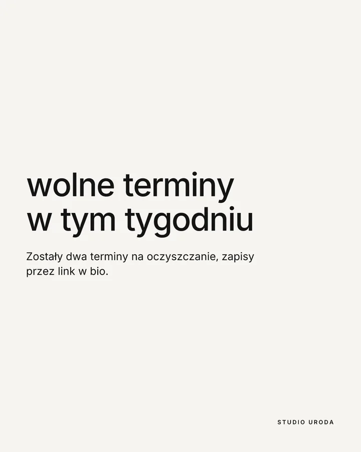 Studio Uroda, nowy post: wolne terminy w tym tygodniu